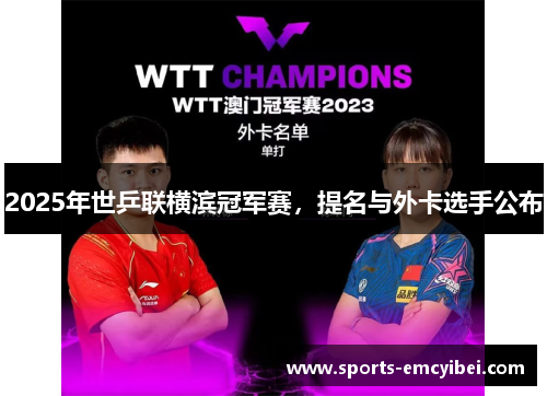 2025年世乒联横滨冠军赛,提名与外卡选手公布 2025年世乒联横滨冠军赛,提名与外卡选手公布